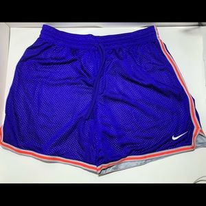 Nike Dri-Fit Large Mesh Blue Shorts Drawstring Embroidered Swoosh Vintage
